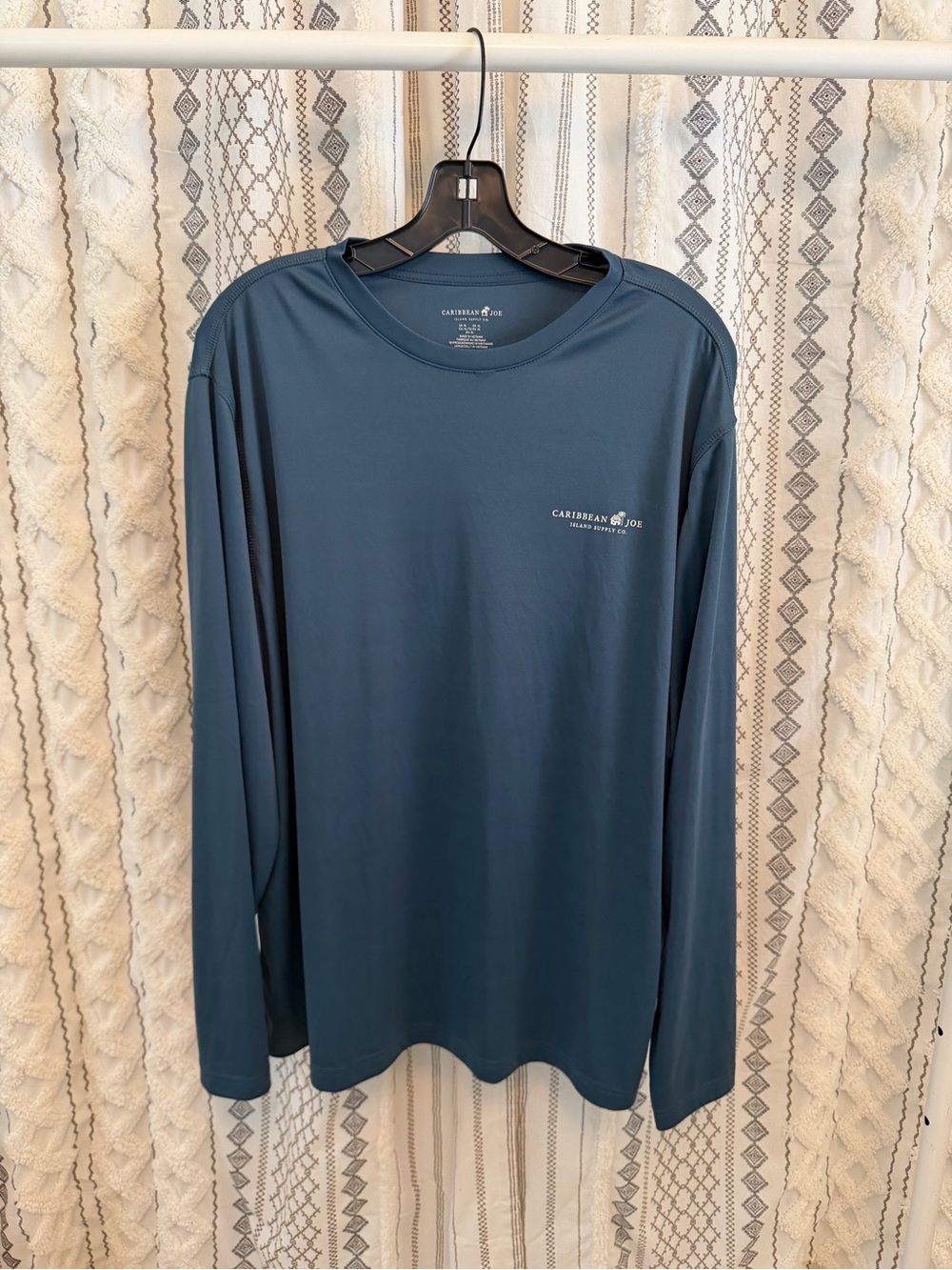 Caribbean Joe Men’s Long-Sleeve Performance Shirt - Teal Blue